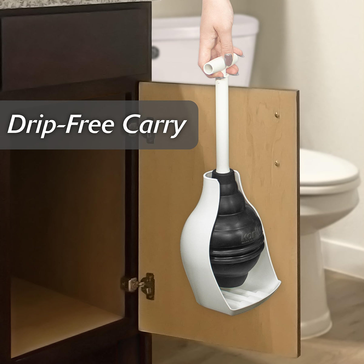 Korky BeehiveMAX holder keeps tools sanitary and ready, with drip-free carry.