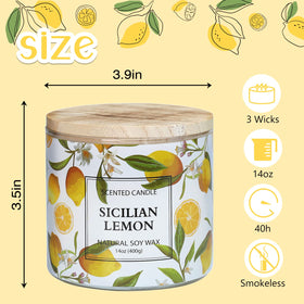 KORMMCO lemon candle 14oz jar as a bold centerpiece.