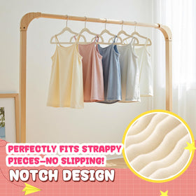 Korpai beige velvet hanger with gold hook for a stylish closet