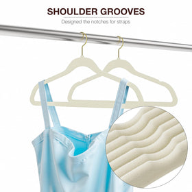 Korpai heavy-duty velvet hangers support up to 8–10 lbs for shirts and light coats.
