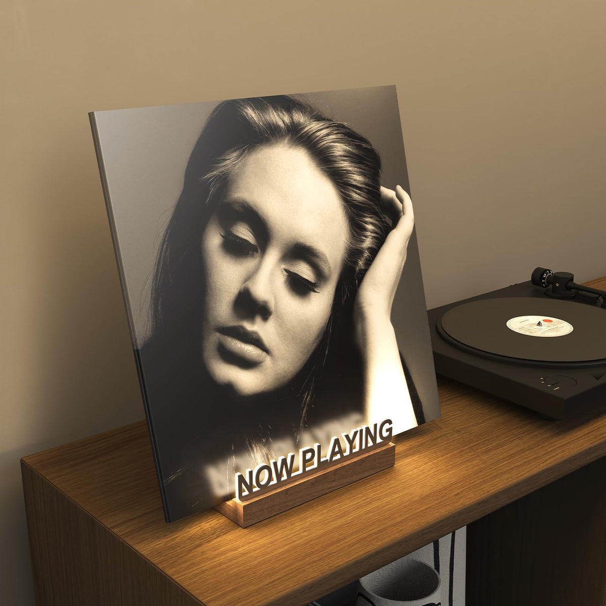 KORRTFID Minimalist vinyl stand with sturdy support