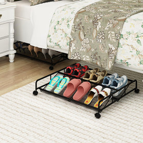 KOSIWU under-bed storage on rolling wheels, easy pull-out for quick access.