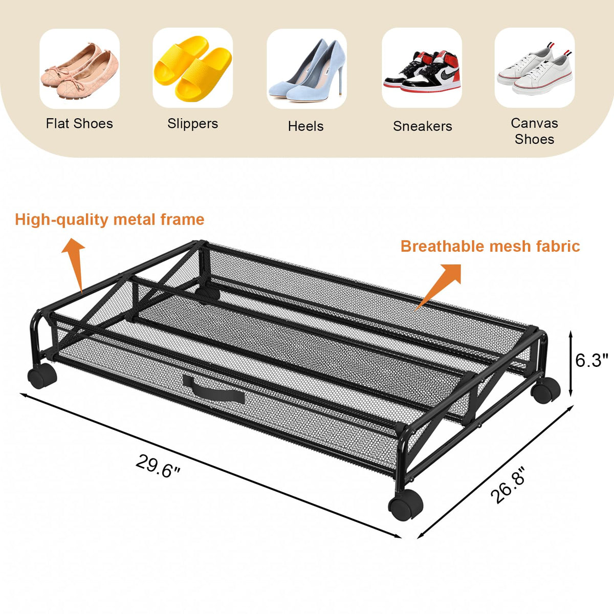 KOSIWU under-bed storage keeps seasonal items tidy and accessible.
