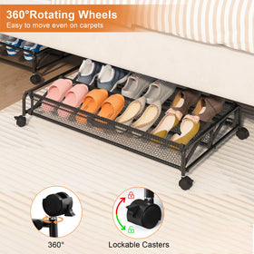 KOSIWU two-pack metal frame keeps shoes neatly stored in a compact footprint.