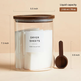 Two KOSKIMER jars with acacia scoops for precise dosing.