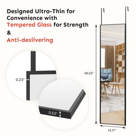 Kosmonia adjustable door hangers offer five height settings.