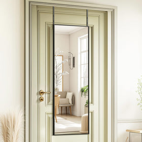 Kosmonia full-length door mirror provides clear outfit reflections.