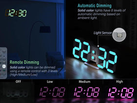 KOSUMOSU neon clock displaying date and temperature on demand