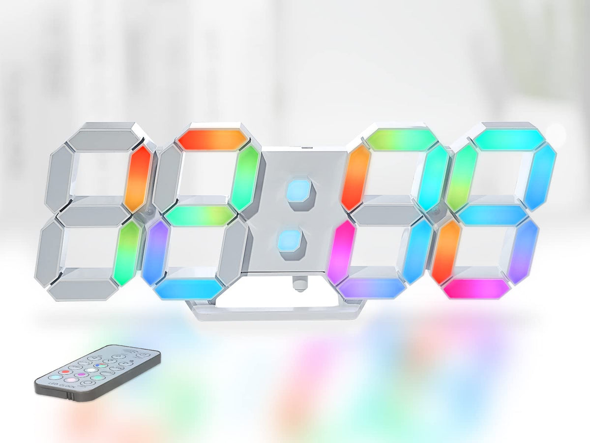 KOSUMOSU Neon Clock front view with 9.7-inch display for easy bedside reading