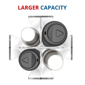 Kotemon wide-opening corners enable easy cup and lid access.