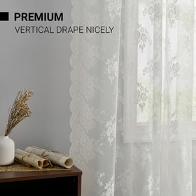 Kotile ivory lace curtains in ivory tones enhancing room brightness