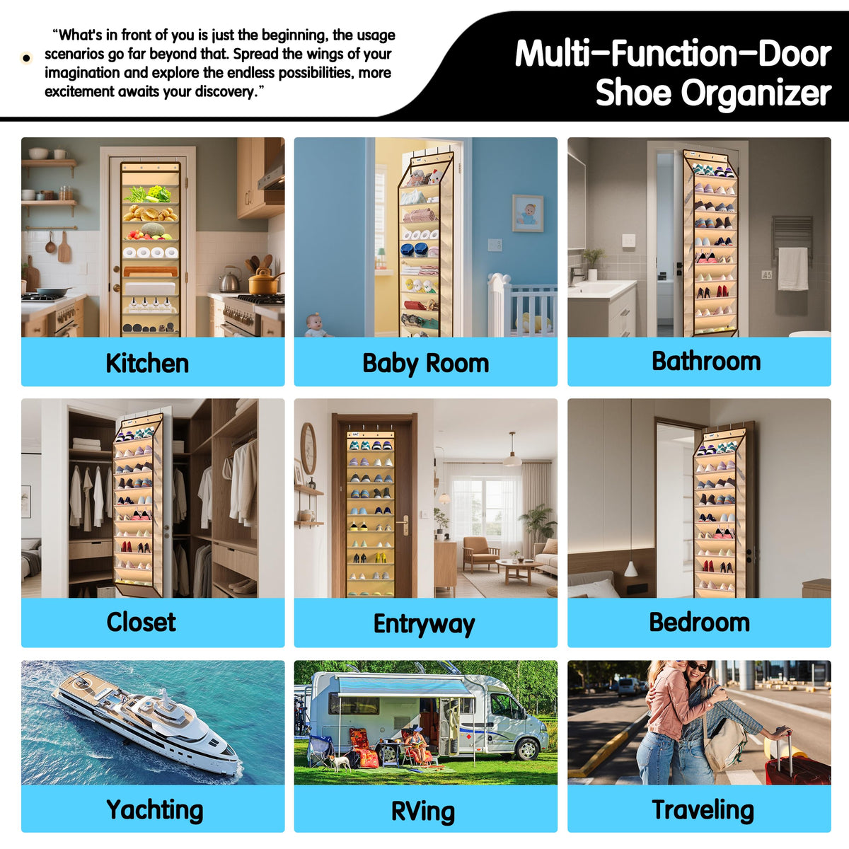 Kotkn closet-friendly organizer in a dorm room saves space.