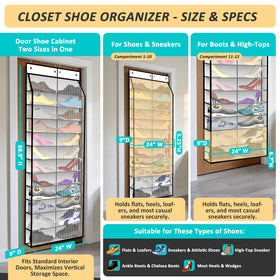 Kotkn double-sided door organizer keeps footwear accessible on both sides.
