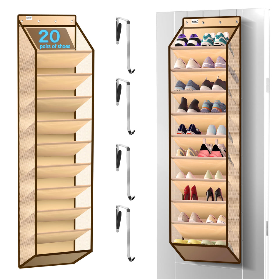 Kotkn over-the-door organizer fully installed saving closet space.
