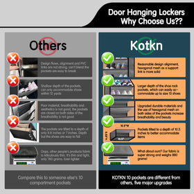 Kotkn tall boots upright in 10.5-inch deep pockets for easy viewing.
