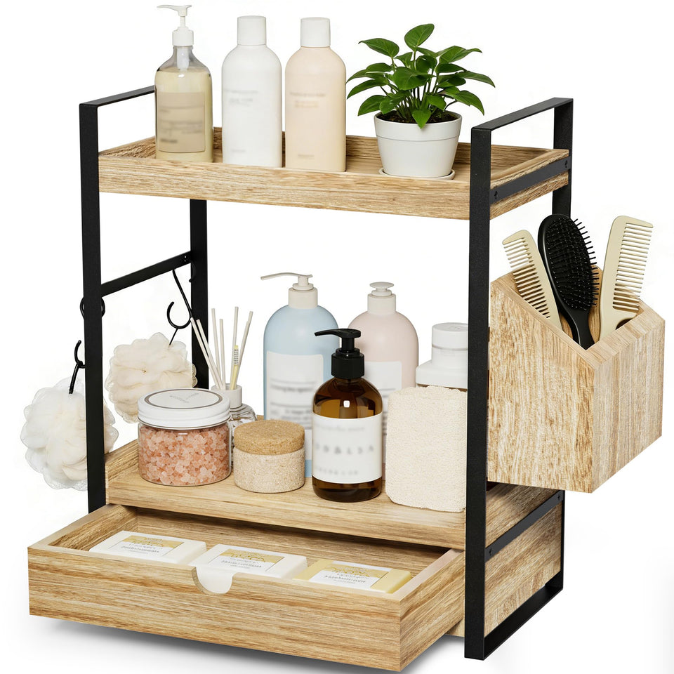Kottwca 2-Tier Organizer drawer keeps skincare neatly organized and within reach