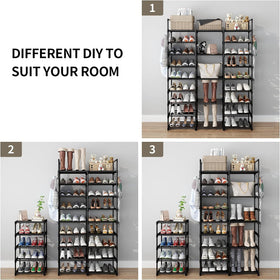 Kottwca 9-tier shoe rack in entryway demonstrating space-saving organization for busy households.