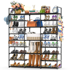 Kottwca 9-tier shoe rack side view showing spacious entryway storage for daily footwear access.