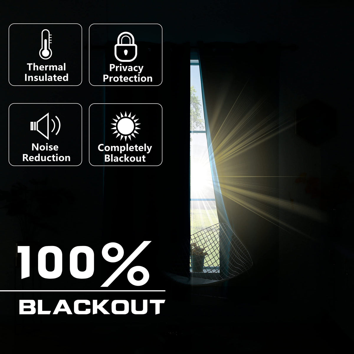 KOUFALL long blackout drapes install easily in bedrooms for darkness and sleep support.