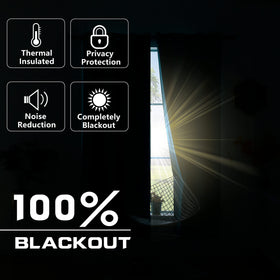 KOUFALL long blackout drapes install easily in bedrooms for darkness and sleep support.