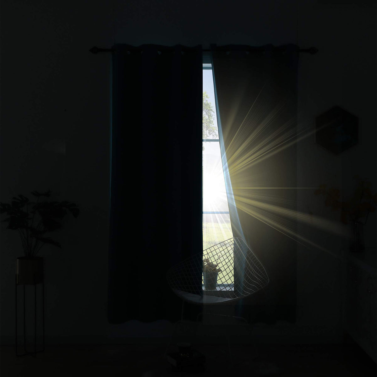 KOUFALL Sage Green blackout curtains packaging display shows factory-direct value