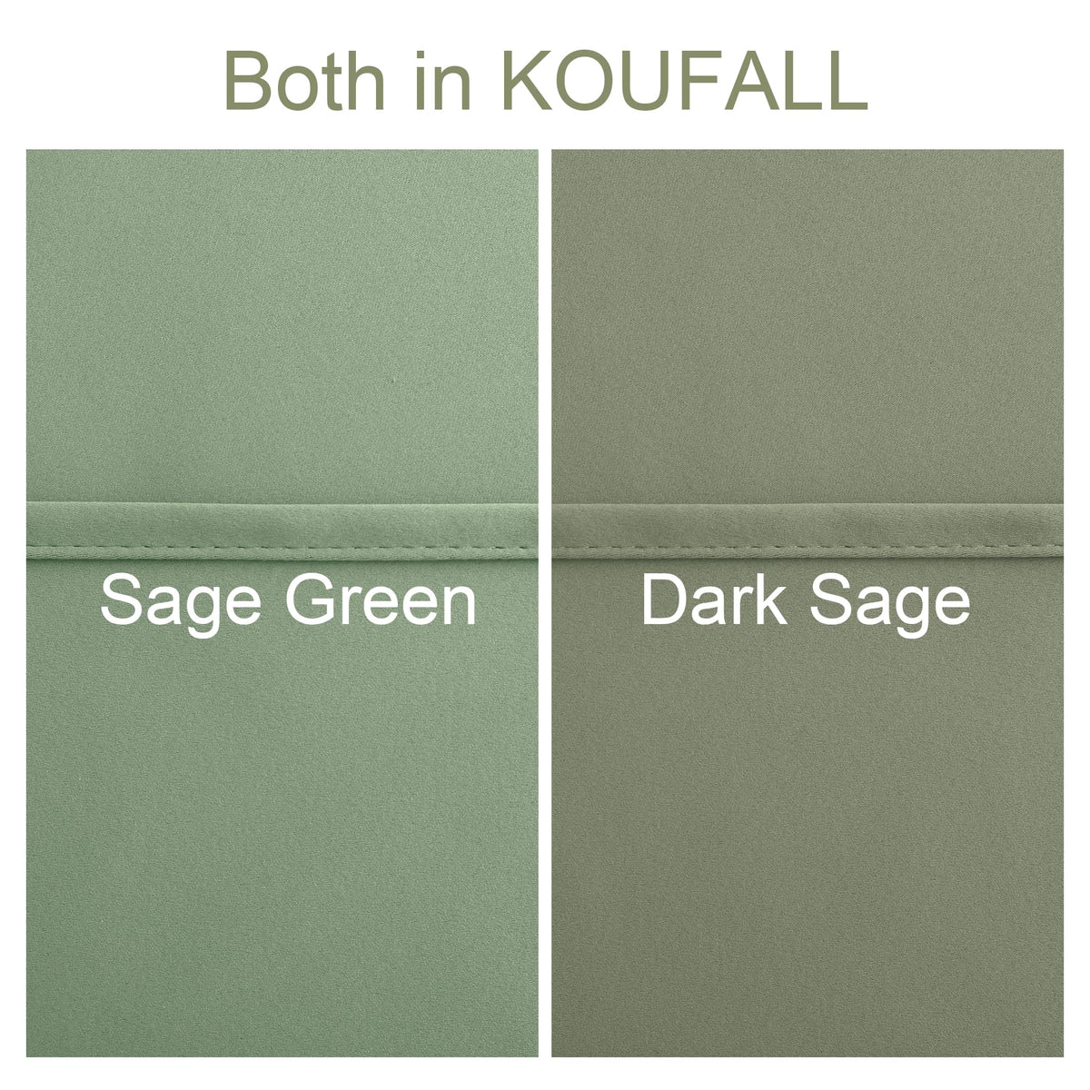 KOUFALL Sage Green blackout curtains thermal insulation layer reduces heat transfer