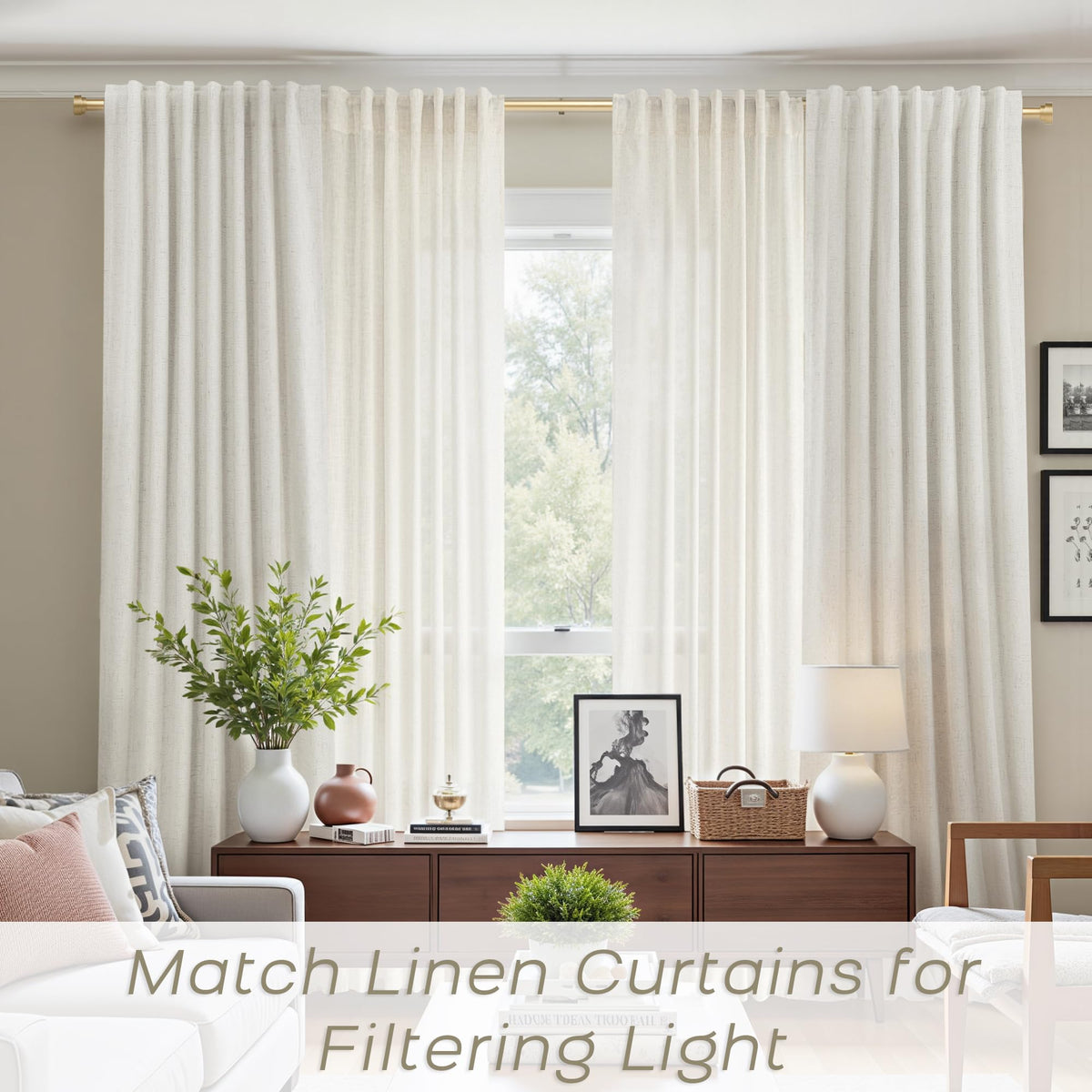 KOUFALL thermal-insulated curtains bedroom cream reduce heat and glare