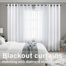 KOUFALL 84-inch white sheer curtains shown hanging on a rod for airy ambience
