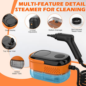 Koutop steam cleaner features a 3 level handle for comfortable control