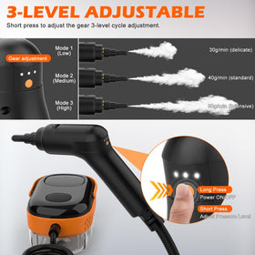 Koutop steam cleaner long reach hose and cord provide wide coverage