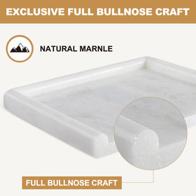 Koville marble tray edge bullnose close-up showing smooth edge