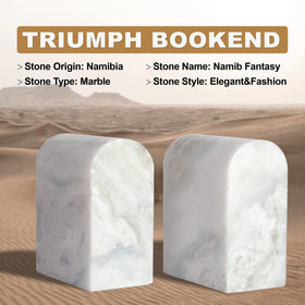 Koville African marble bookends reveal white veining and premium craftsmanship.