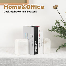 Koville marble bookends with four non-slip feet keep encyclopedias upright.