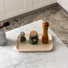 Koville Beige Travertine Tray as a stylish home decor accent