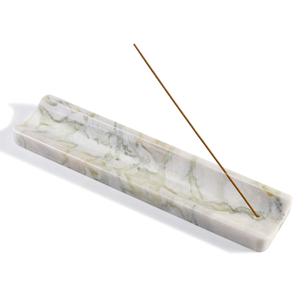 Koville Marble Incense Holder close-up shows natural veining and handmade craftsmanship.