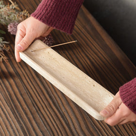 Koville marble incense holder easy to clean by rinsing with water.