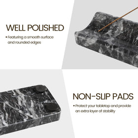 Koville Marble Incense Holder hole-detail demonstrates 3mm standard stick compatibility