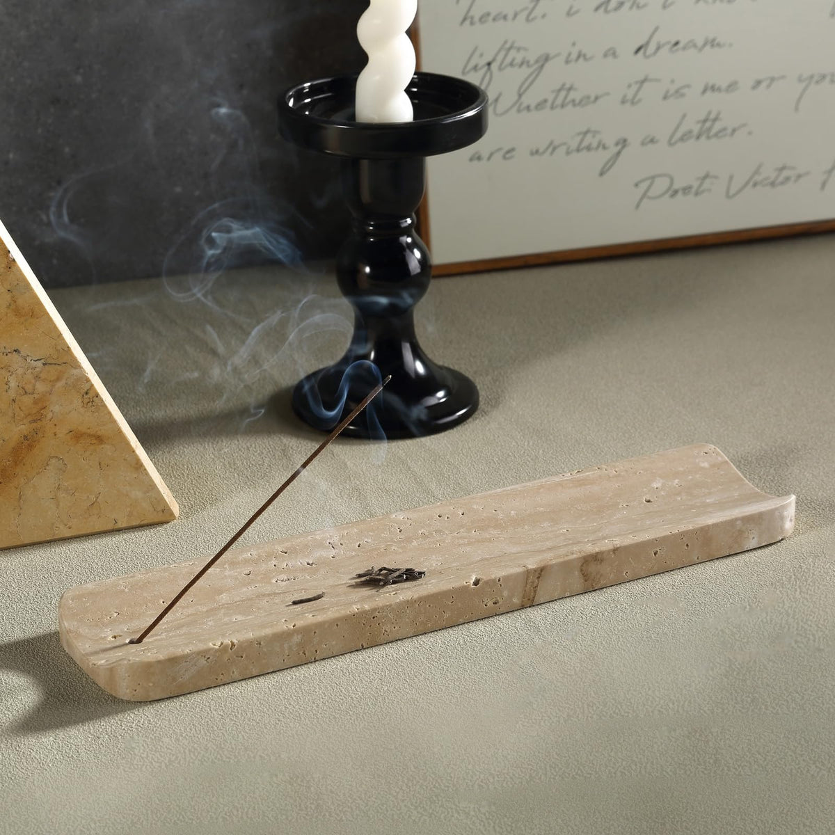 Koville marble incense holder decor for living room or bedside.