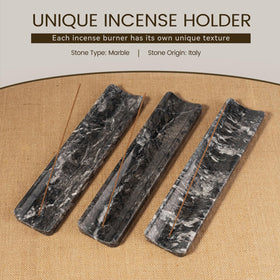Koville Marble Incense Holder side view highlights stable base and elegant design