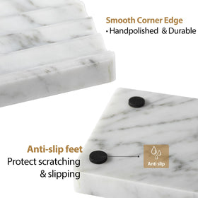 Koville compact marble soap dish fits standard bars on countertops