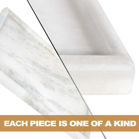 Koville marble tray holding candles in a cozy bedroom