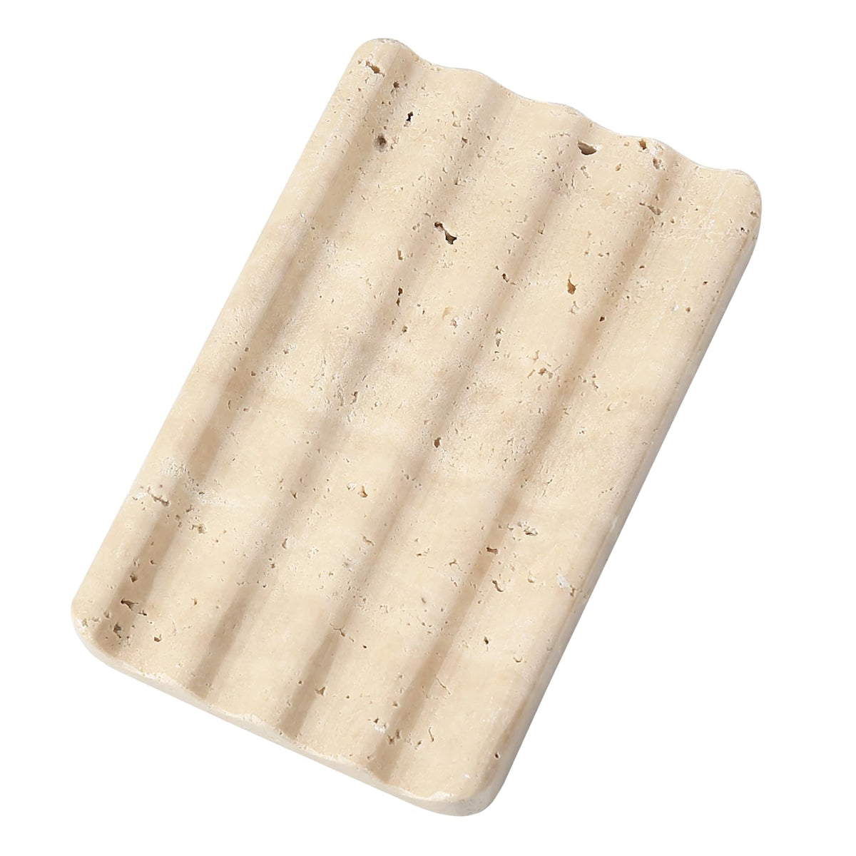 Koville natural travertine soap dish in bathroom shower keeps soap dry and elegant.