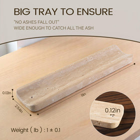 Koville travertine incense holder non-slip bottom protects furniture.