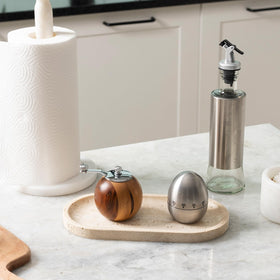 Koville travertine tray offers anti slip stability on smooth countertops