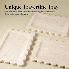 Koville Travertine tray adds minimalist elegance to counters.