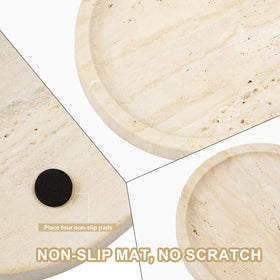 Koville Travertine Tray on countertop used as a catchall