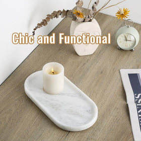 Koville marble tray on a bathroom counter with a durable surface