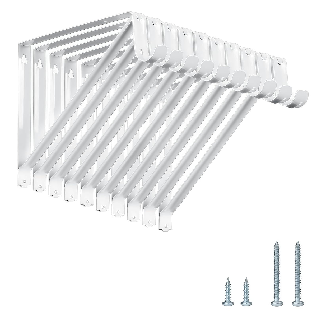 KOVOSCH 10-pack heavy-duty shelf brackets providing solid under-shelf support