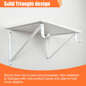 KOVOSCH wall-mounted closet shelf brackets with clean white finish
