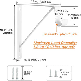 KOVOSCH white closet brackets wall mount for clean, durable storage.